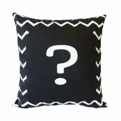 Coussin Point Interrogation, Noir Et Blanc L.38 X H.38 Cm