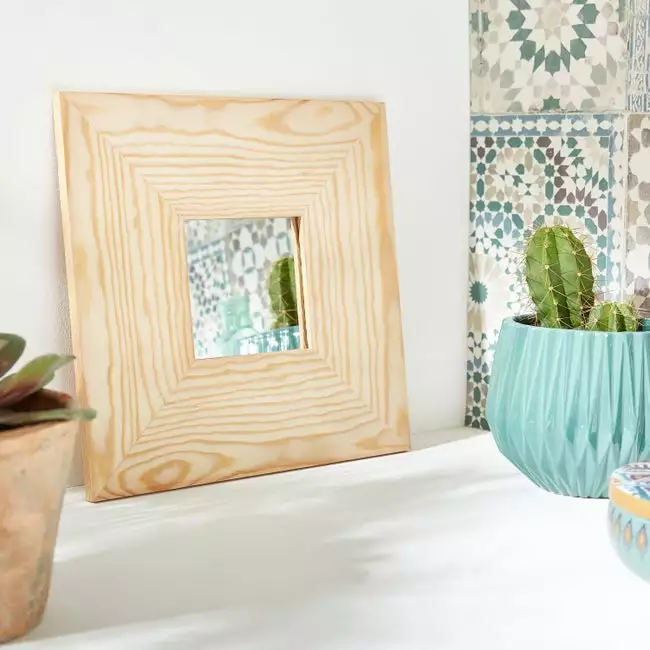 Miroir Brut, Beige, L.10 X H.10 Cm 3 Miroir Brut, Beige, L.10 X H.10 Cm