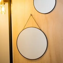 Assortiment De 3 Miroirs Ronds Métal, D 20 Cm, D 25 Cm Et D 30 Cm