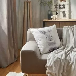 Coussin Lapin, Blanc Gris L.45 X H.45 Cm