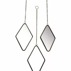 Miroir Hexagonal Losange, Noir, L.21 X H.36 Cm