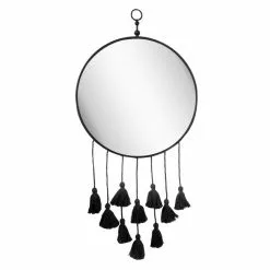 Miroir Rond Poca, Noir Diam.40 Cm