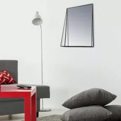 Miroir Rectangulaire Métal, Noir, L.32 X H.52 Cm