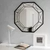 Miroir Hexagonal Filaire Octogonal, Noir, L.65 X H.65 Cm -Miroir Basprix 9 111