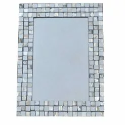 Miroir Rectangulaire Pavé, Argent, L.29.5 X H.40 Cm