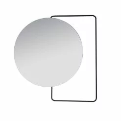 Miroir Rond Clever Métal, Noir Diam.60 Cm