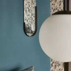 Miroir Ovale Métal, Noir, L.23 X H.60 Cm