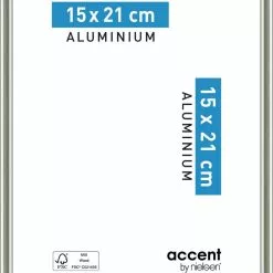 Cadre Accent, L.15 X H.20 Cm, Aluminium Argent