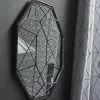 Miroir Octogonal Géometrique Filaire, Noir, L.46 X H.46 Cm -Miroir Basprix jpg 4 48
