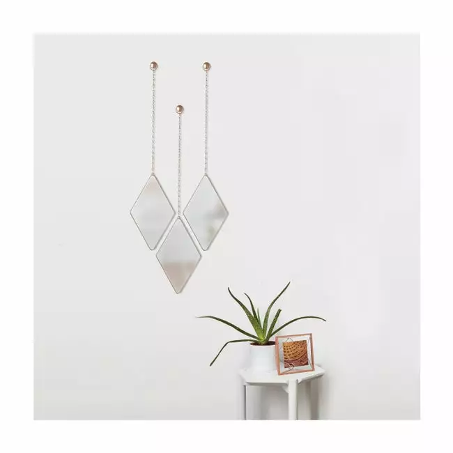 Assortiment De 3 Miroirs Losange Dima, Cuivre 3 Assortiment De 3 Miroirs Losange Dima, Cuivre