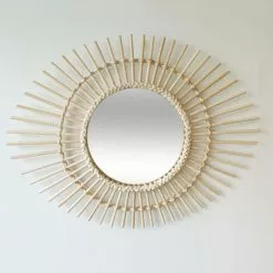 Miroir Rond Jessy Saule, Naturel Diam.55 Cm