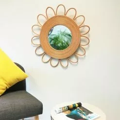 Miroir Rond Bohème Rotin, Naturel Diam.60 Cm