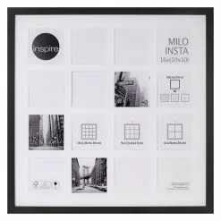 Cadre Multivue Milo Insta, Noir, 16 Vues, L.50 X H.50 Cm