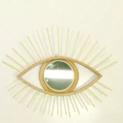 Miroir Ovale Lynx Bambou, Naturel, L.45 X H.35 Cm